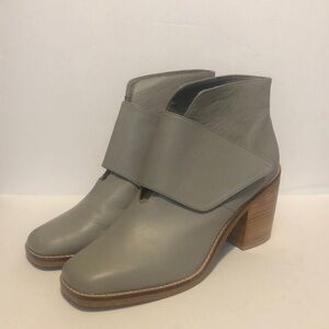 Shellys London Gray Leather Alizia Ankle Boots